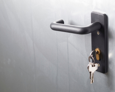 Door handle with lock and keys