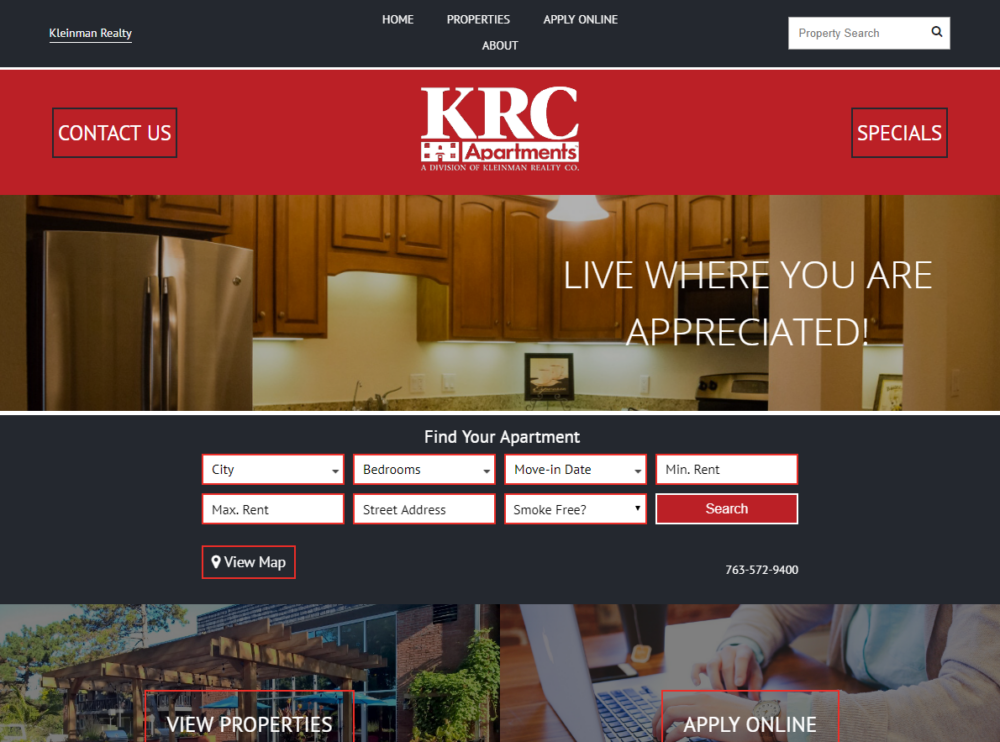 Kleinman Realty Website Example