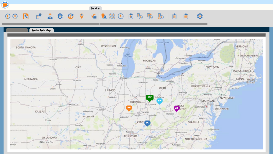 RM Service Tech Map Screenshot