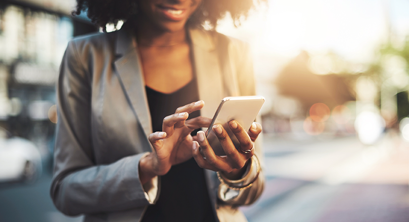 woman on smart phone