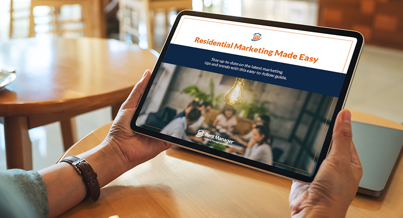 Person reading Marketing ebook on an ipad