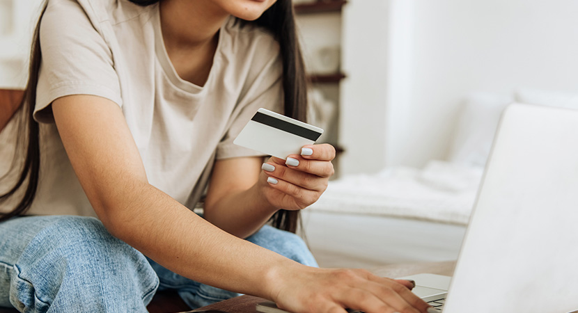 person making a payment online