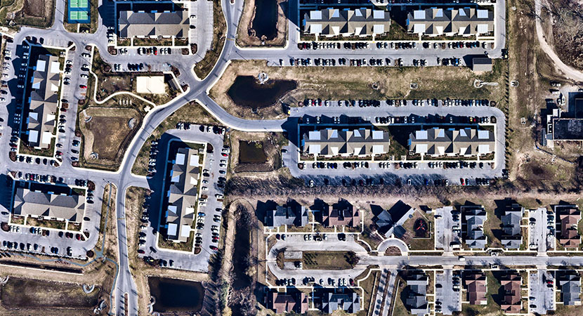 Aerial view of a property