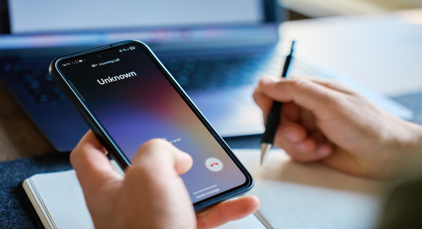 person holding phone during incoming call